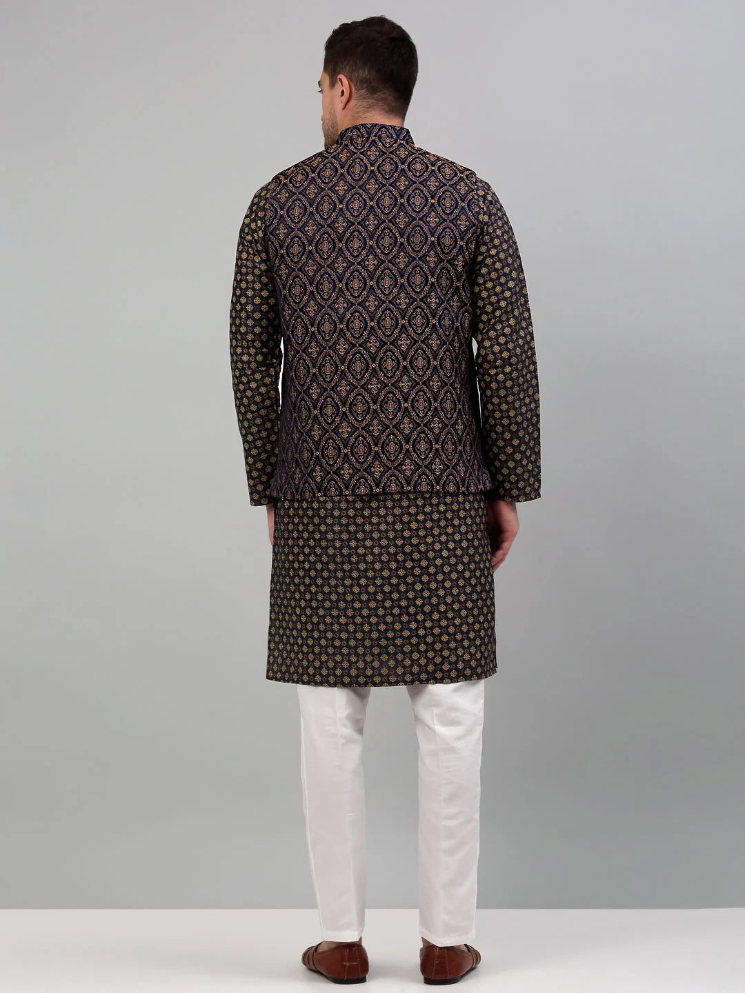 Men's Nehru with Printed Kurta Pyjama Set | Ethnic Fashion
