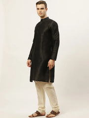 Men's Printed Nehru Jacket and Styled Kurta Pyjama Set-JOKPWC