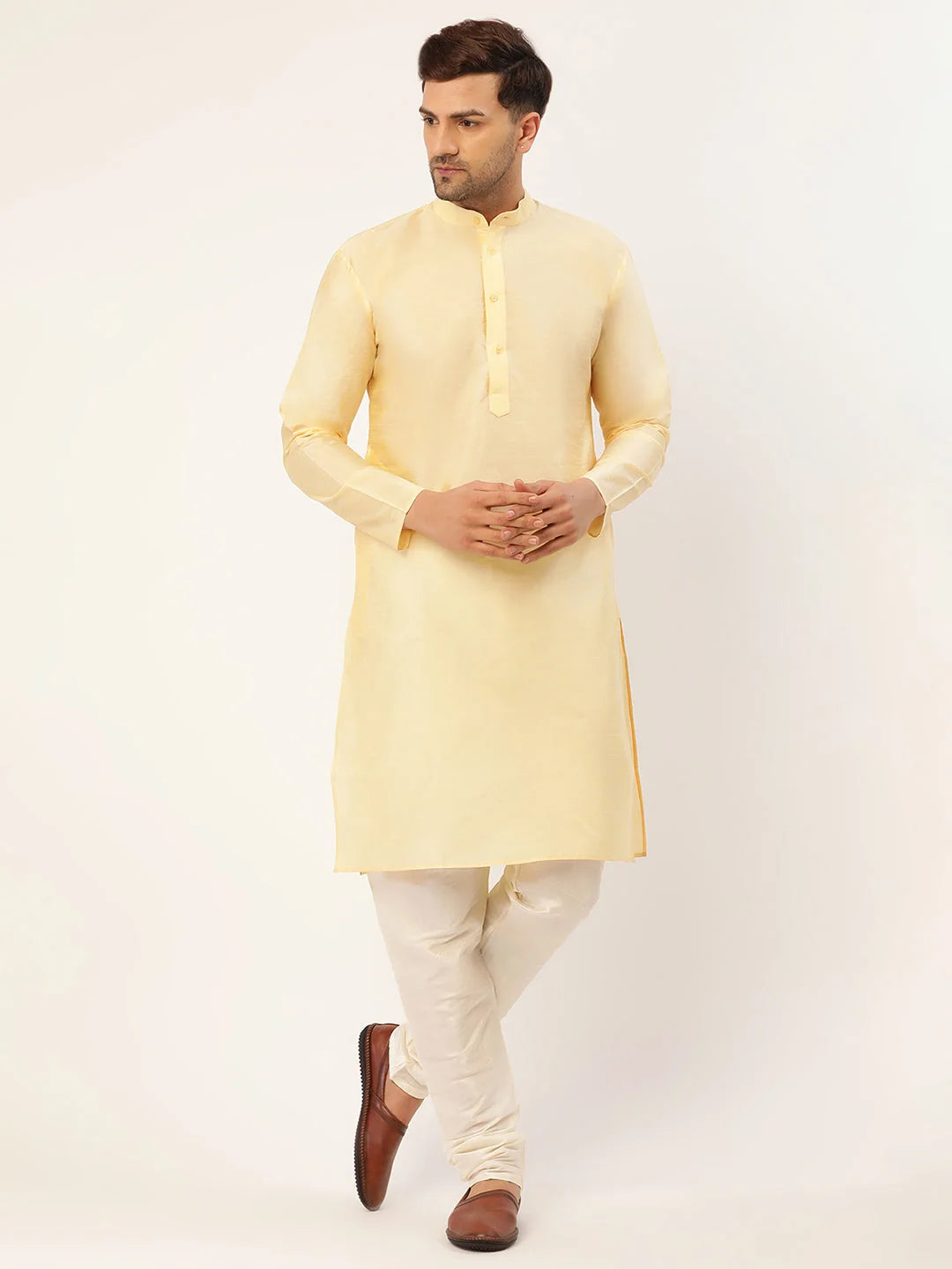 Woven Nehru Jacket Kurta Pajama Set for Men | Pathani Style