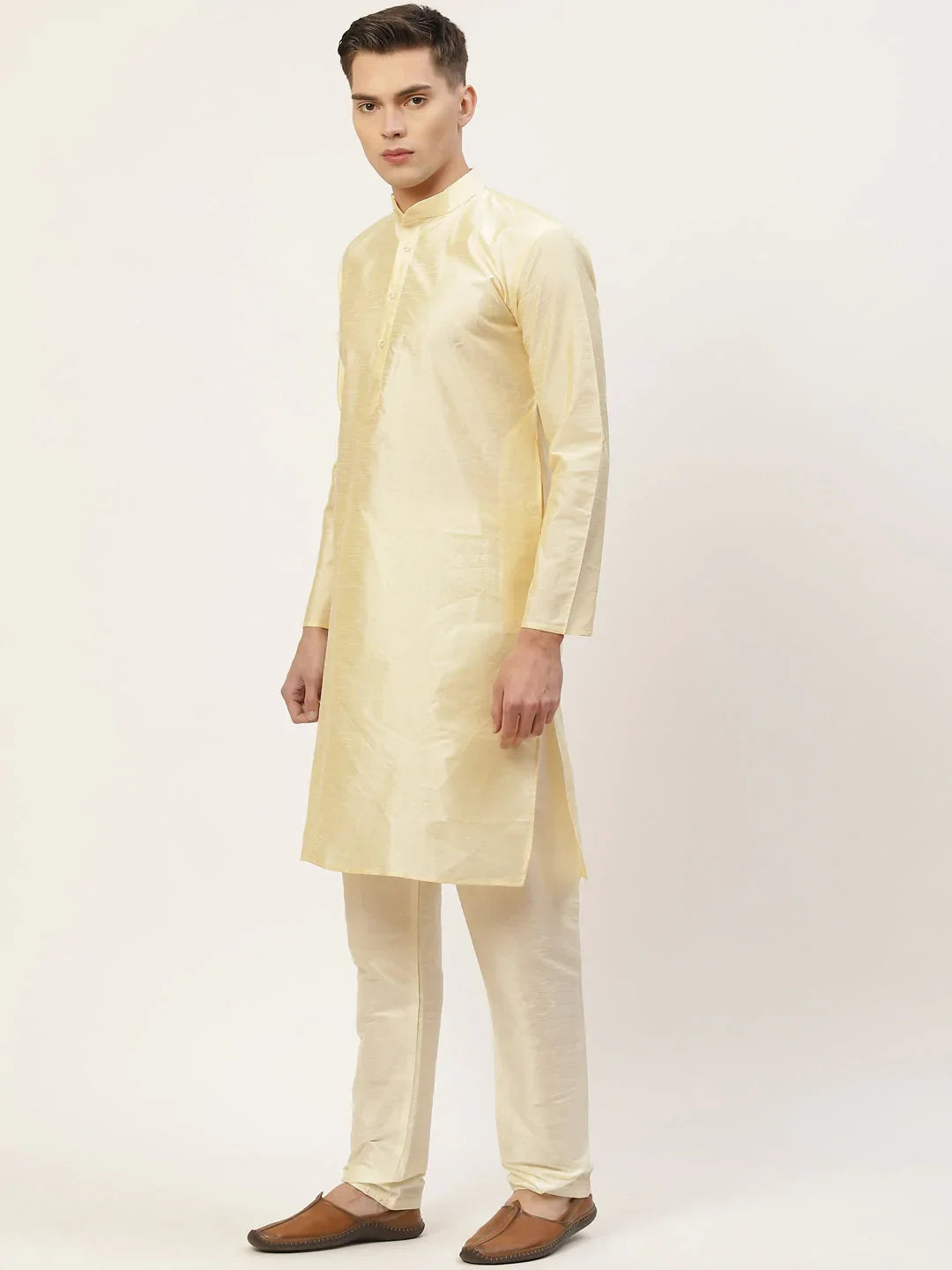 DesiQlo Men Ethnic Set with waistcoat - Beige