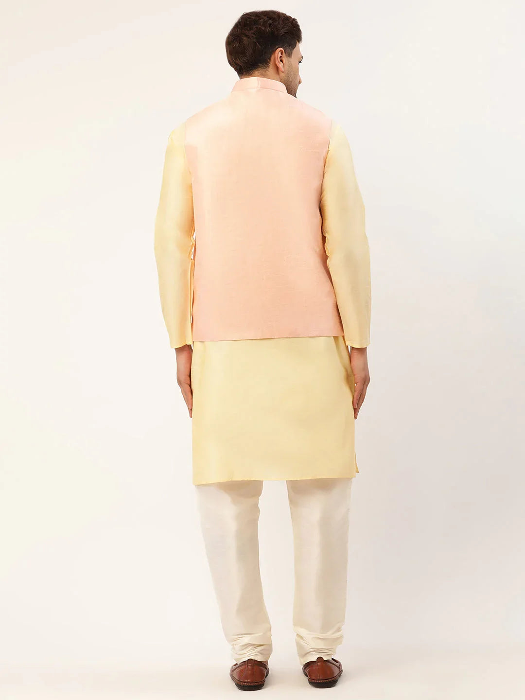 DesiQlo Men Ethnic Set with waistcoat - Pink