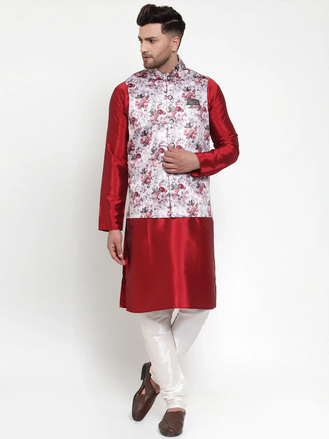 Solid Kurta Pajama with Fashion Nehru Jacket | Mens Set
