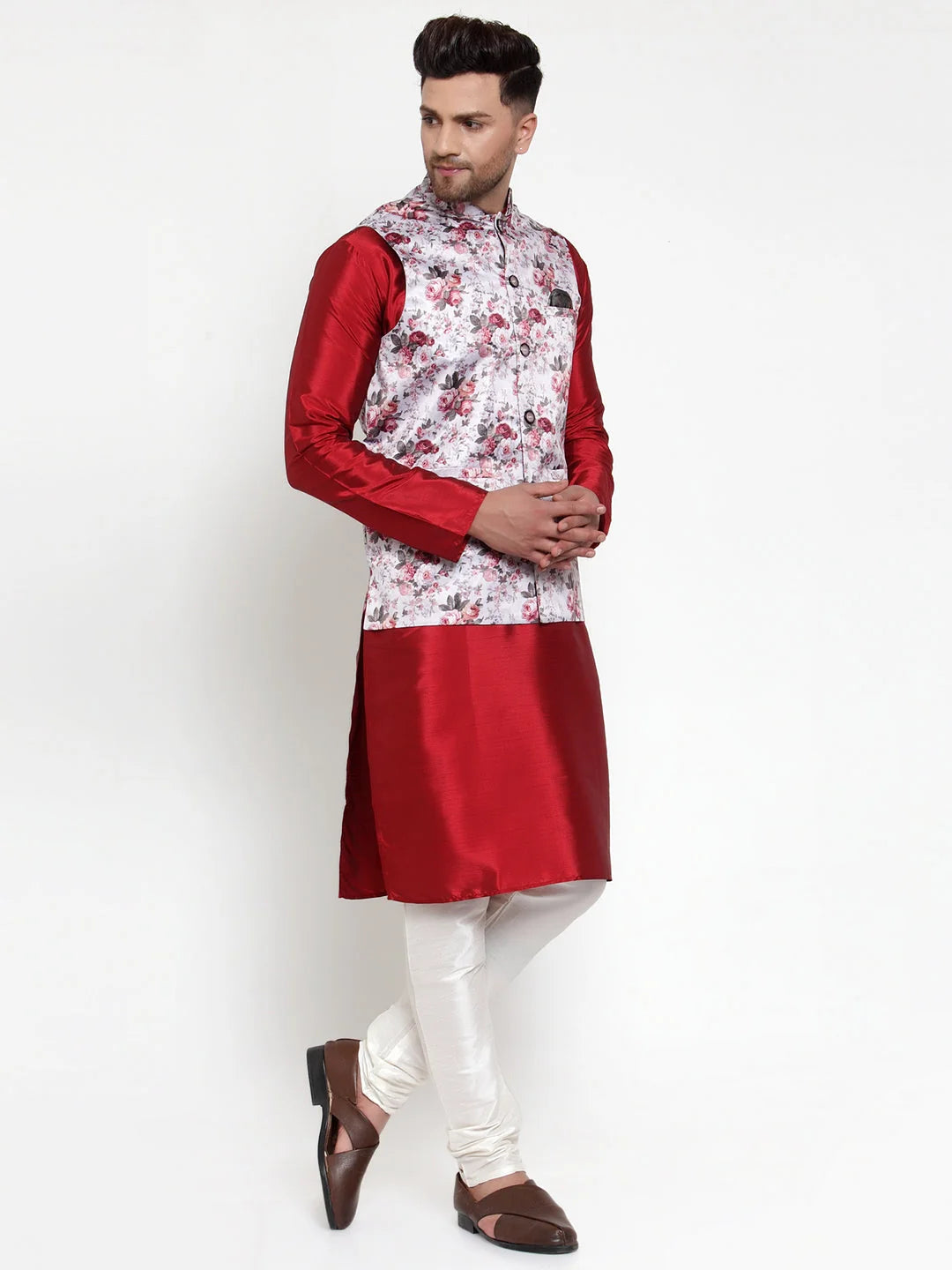 Solid Kurta Pajama with Fashion Nehru Jacket | Mens Set