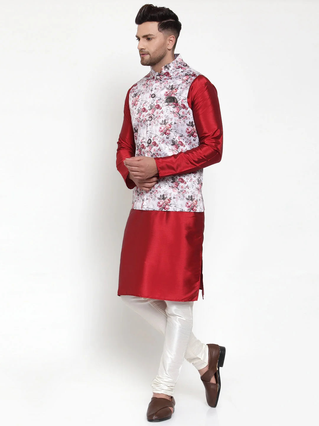 Solid Kurta Pajama with Fashion Nehru Jacket | Mens Set