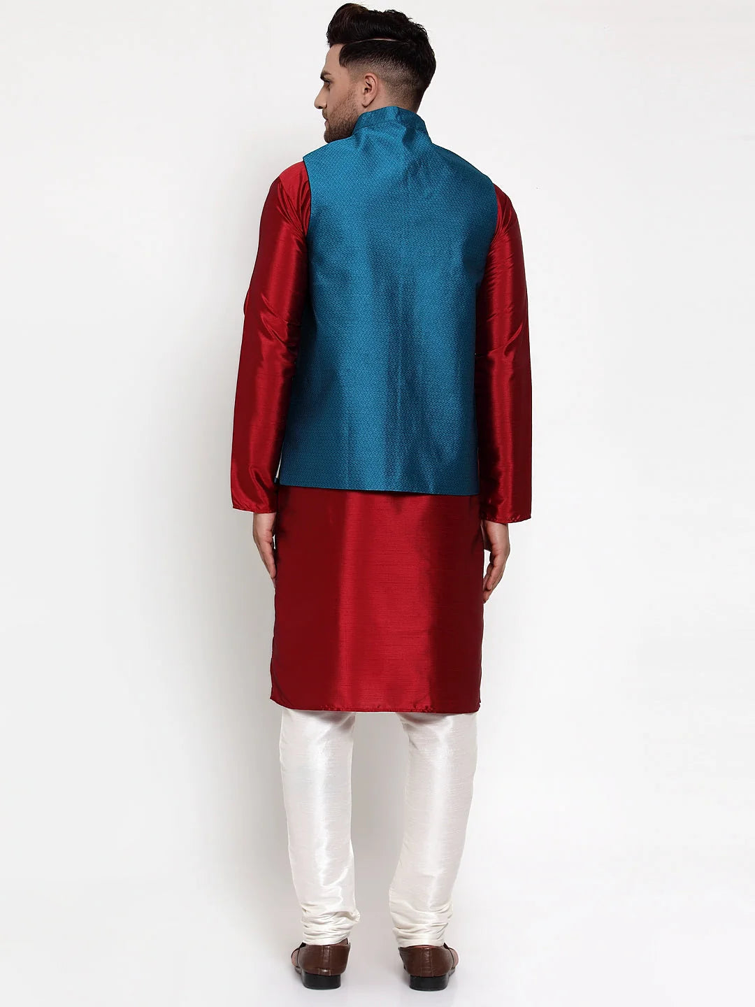 Neon Men's Kurta Pajama Set with Designer Nehru Jacket