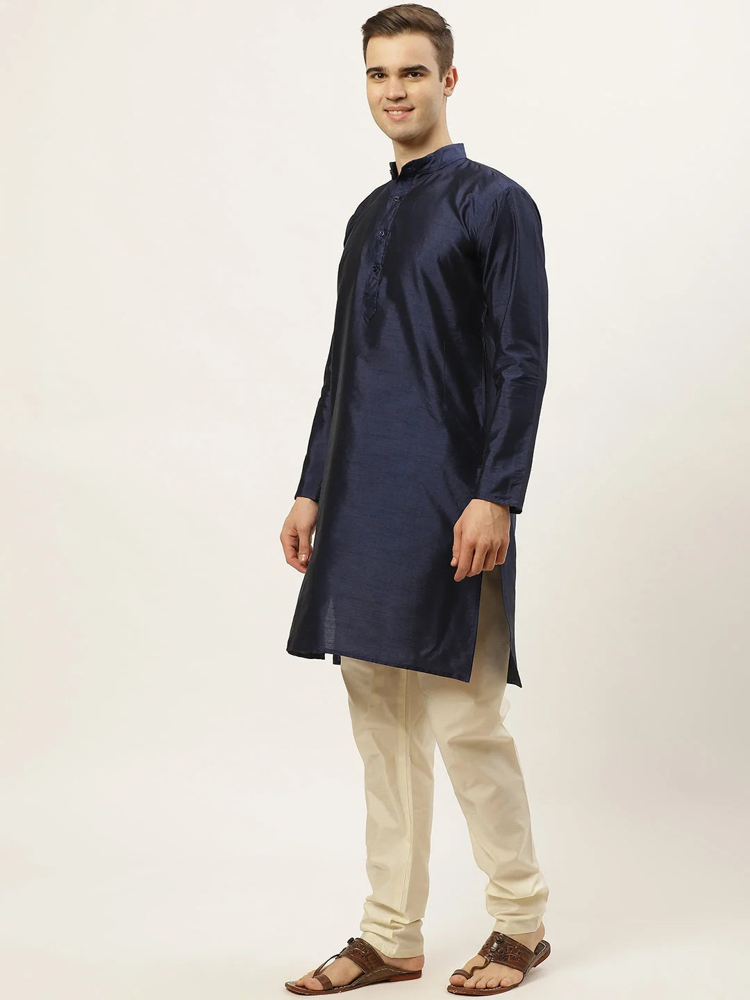Ikat Print Nehru Jacket & Kurta Pajama Set for Men - Shop Now