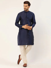 Men's Solid Kurta Pyjama With Bronze Woven Design Nehru Jacket( JOKPWC N-D 4037Bronze )