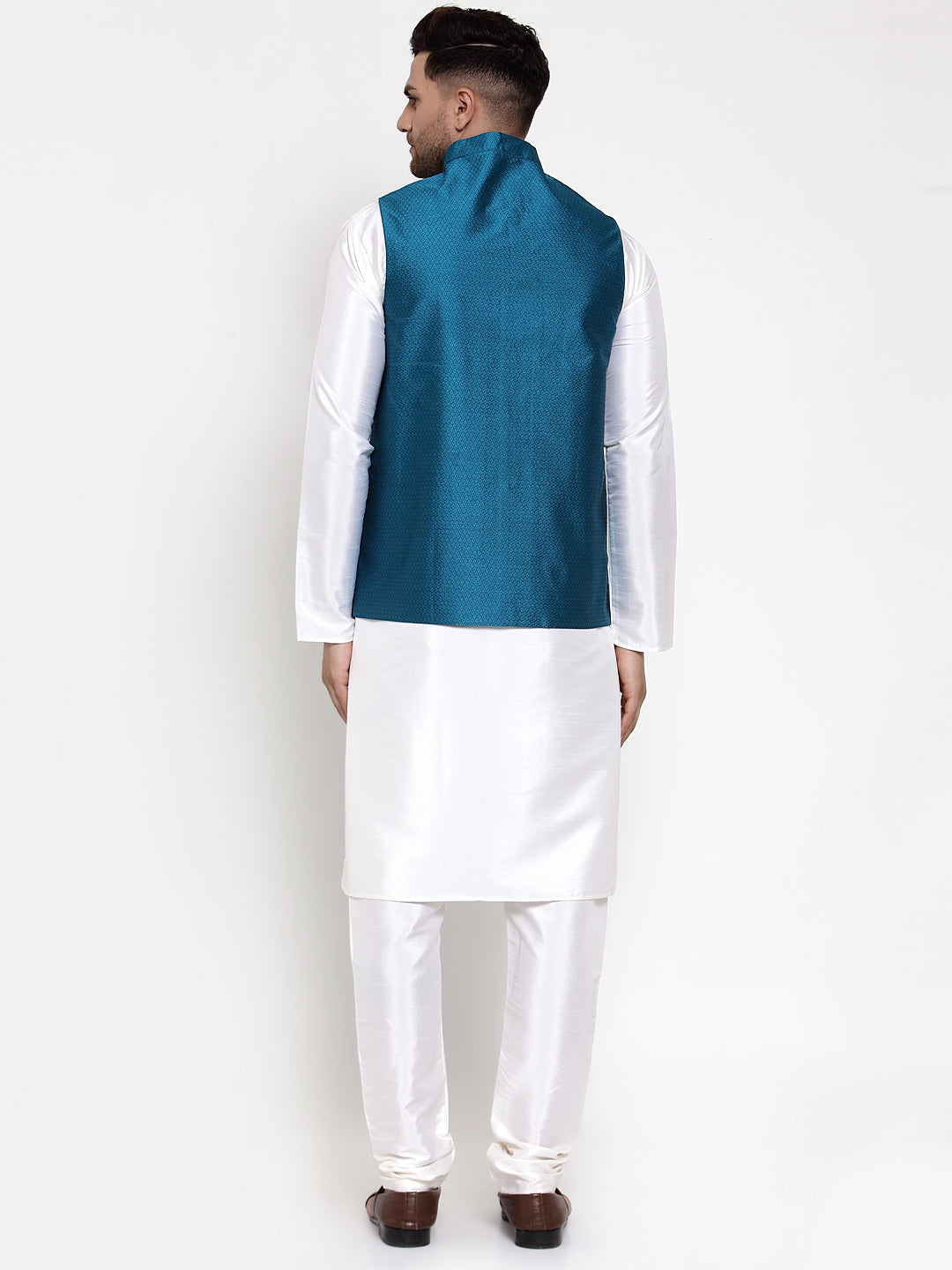 Mens Solid Kurta Pajama Nehru Jacket | Elegant Cotton Set