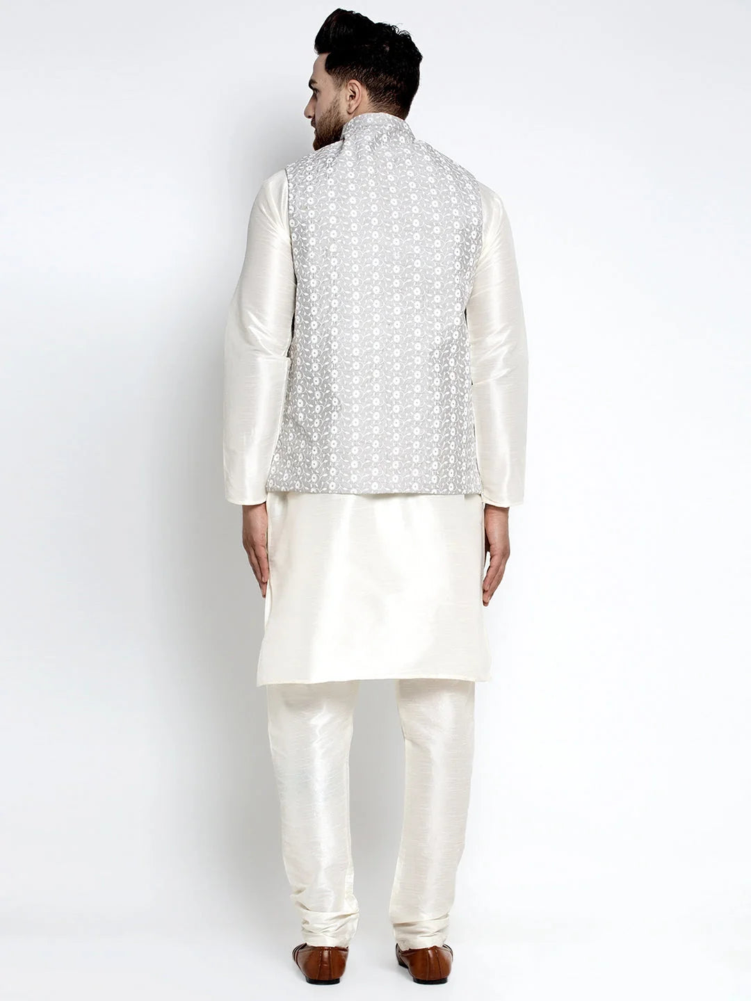 Dupion Payjama with Embroidered Waistcoat | Mens Kurta Set
