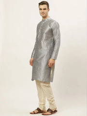 Men's Printed Nehru Jacket and Kurta Pyjama Set