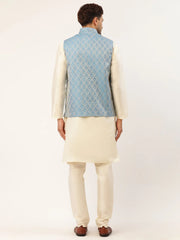 Men's Woven Design Nehru Assorted Styled Jacket and Kurta Pyjama Set