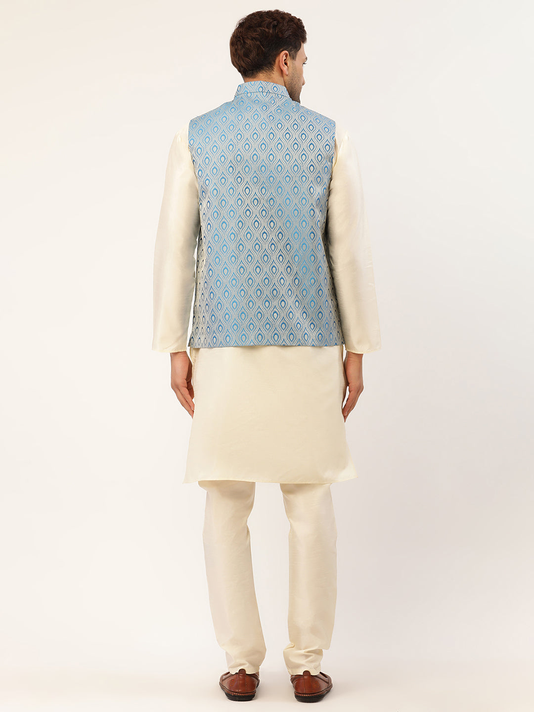 Men's Woven Nehru Jacket and Kurta Pajama Set | Ethnic Wear