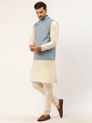 Men's Woven Design Nehru Assorted Styled Jacket and Kurta Pyjama Set