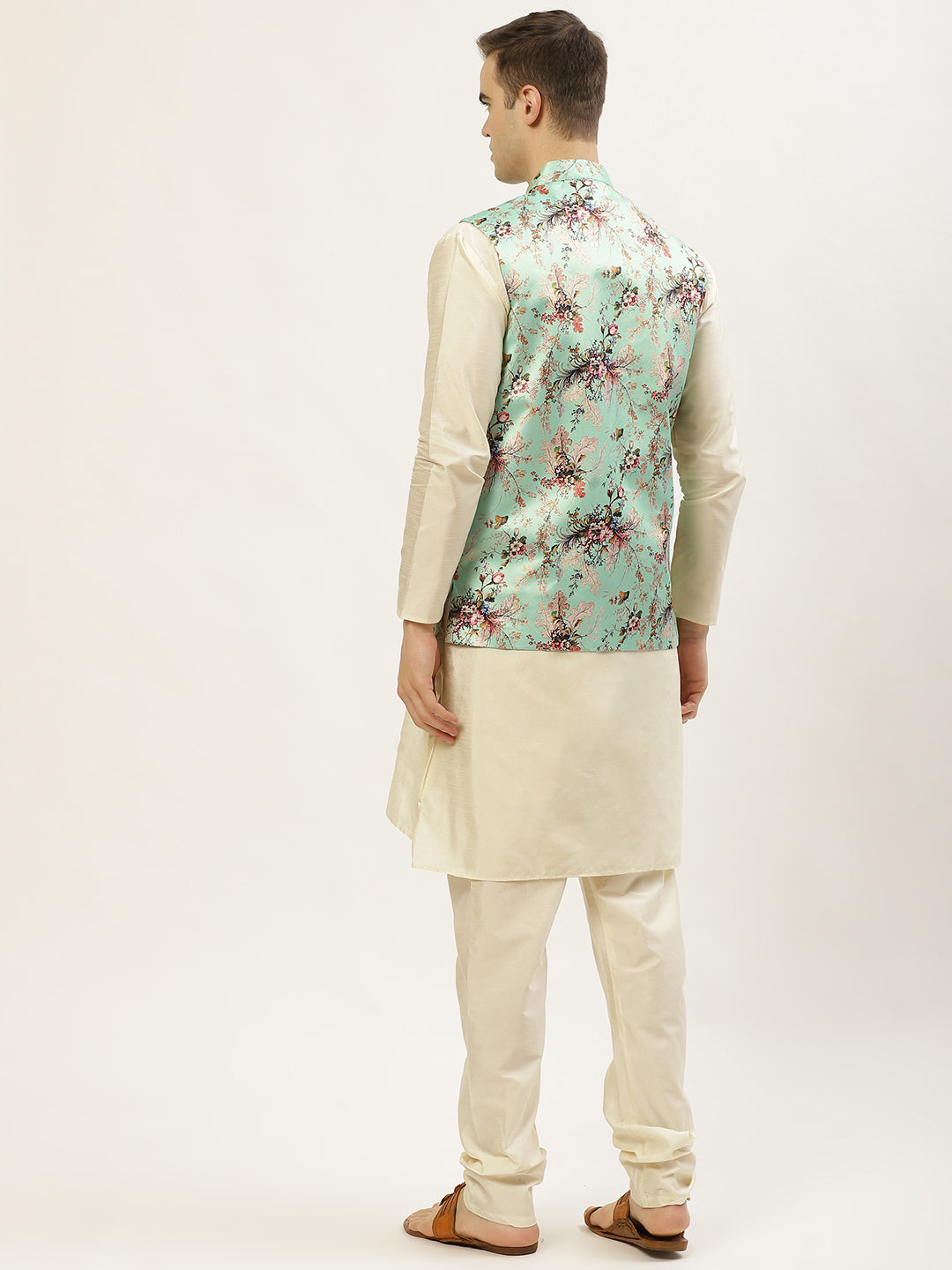 Floral Nehru Jacket Kurta Pyjama Set for Men | Ethnic Wear
