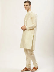 Men's Floral Printed Nehru Jacket and Kurta Pyjama Set-JOKPWC