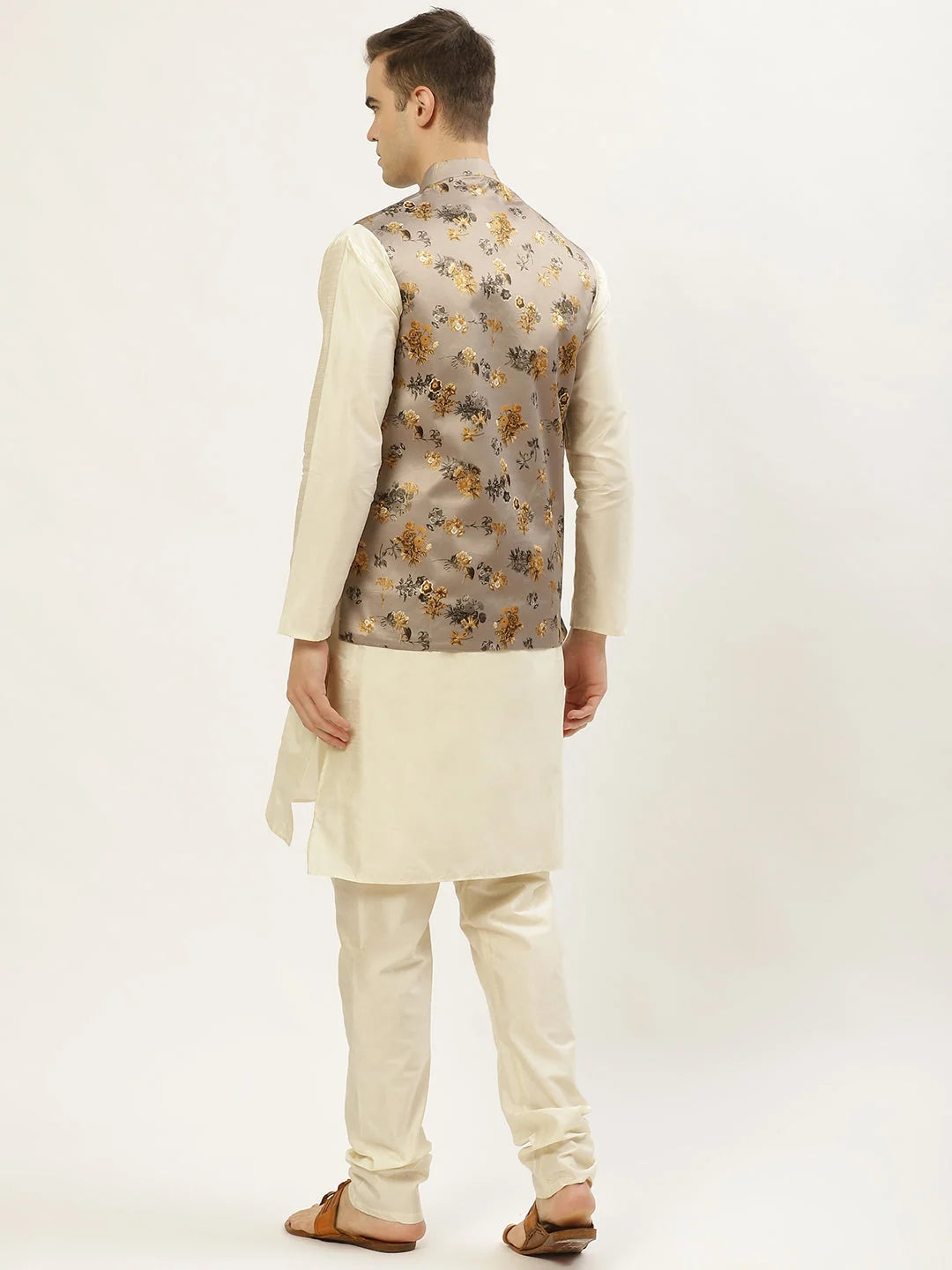 Floral Nehru Jacket Kurta Pajama Set for Men | Ethnic Style