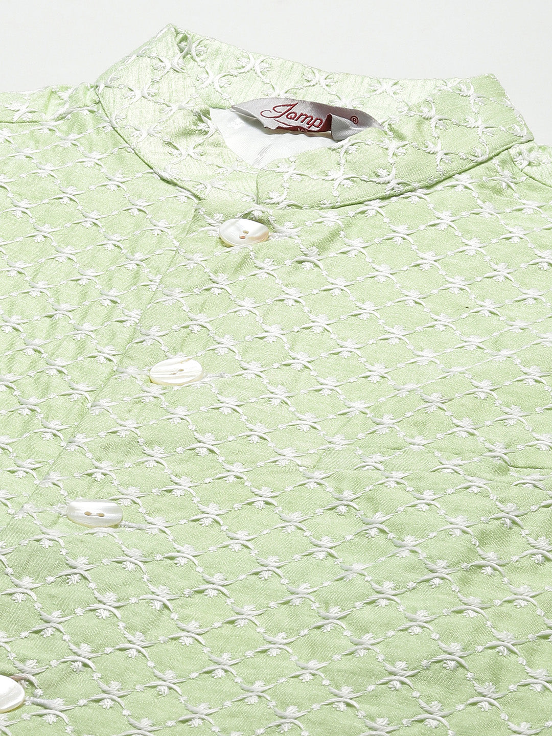 Light Embroidered Nehru Jacket & Mens Kurta Pajama Set