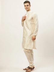 Men's Embroidered Light Nehru Jacket & Kurta Pyjama