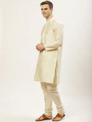Men's Ikat Style Print Nehru Jacket & Kurta Pyjama