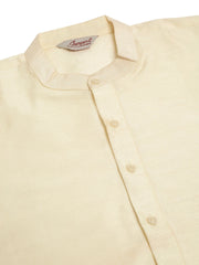 Men's Solid Kurta Pyjama With Nehru Jacket ( JOKPWC W-D 4048Silver )-JOKPWC-W-D-4048