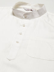 Men's Kurta Pyjama With Charcoal Grey Solid Nehru Jacket (JOKPWC W-F 4033 F )
