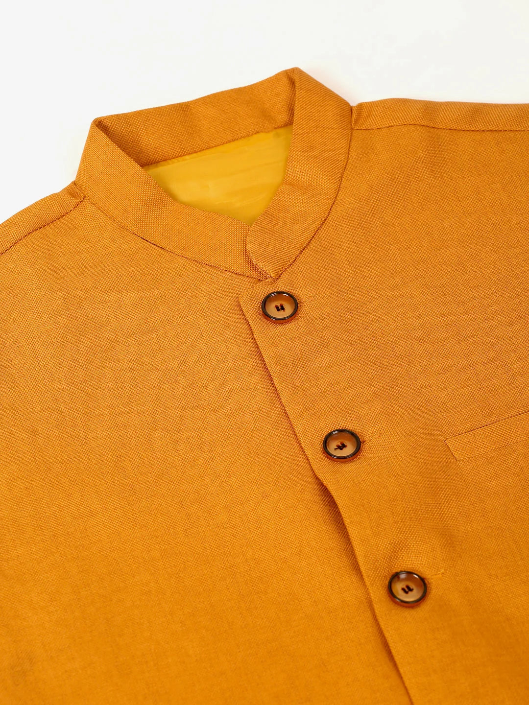 Mustard Men's Kurta Pajama Set with Nehru Jacket | Cotton