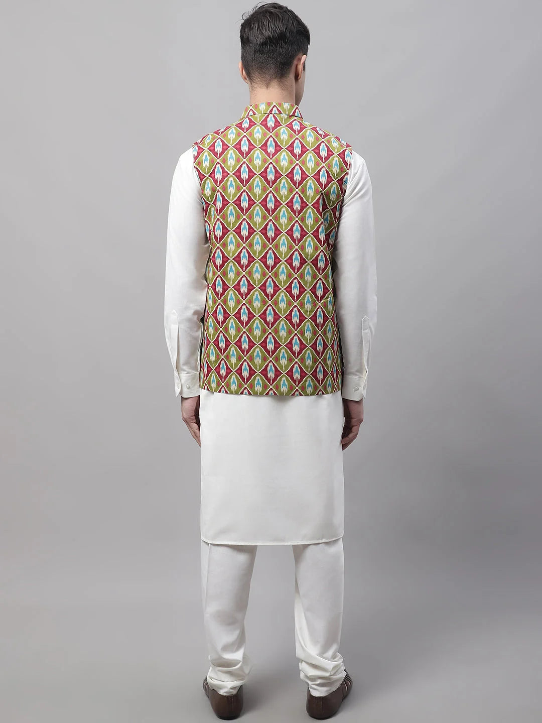 Olive Nehru Jacket Mens Kurta Pajama Set | Ethnic Fashion