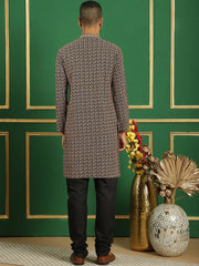 Sequin Embroidered Pure Cotton Kurta with Pyjamas-JOKP-B-P