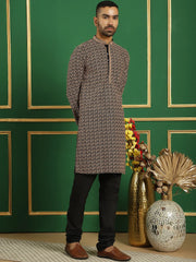 Sequin Embroidered Pure Cotton Kurta with Pyjamas-JOKP-B-P