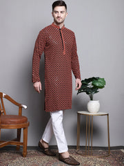 Sequin Embroidered Pure Cotton Kurta with Pyjamas-GEM