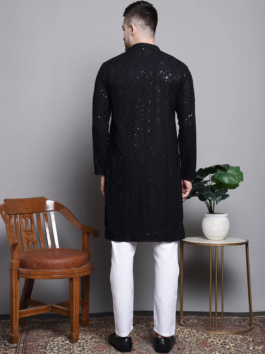 Styled Cotton Kurta Pajama Set - Embroidered Mens Kurta Pajama