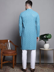 Sequin Embroidered Pure Cotton Light Kurta with Pyjamas