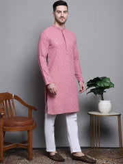 Sequin Embroidered Pure Cotton Kurta with Pyjamas-JOKPQ