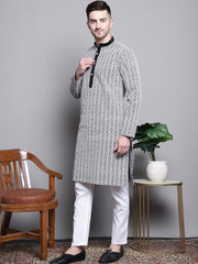 Sequin Embroidered Silk Blend Kurta with Pyjamas