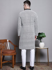 Sequin Embroidered Silk Blend Kurta with Pyjamas