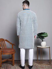 Sequin Embroidered Silk Blend Kurta with Pyjamas-Works