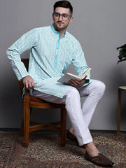 Sequin Embroidered Silk Blend Kurta with Pyjamas-JOKP