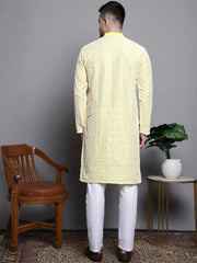 Sequin Embroidered Silk Blend Kurta Solid Styled with Pyjamas