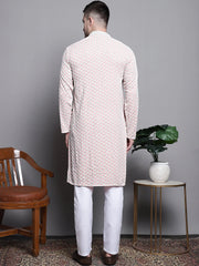 Sequin Styled Embroidered Pure Cotton Kurta with Pyjamas