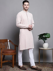 Sequin Styled Embroidered Pure Cotton Kurta with Pyjamas