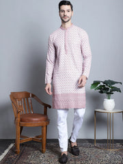 Men's Chikankari Embroidered Kurta with Pyjama