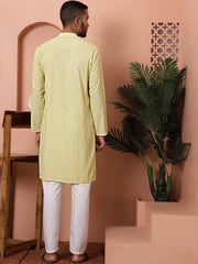 Men's Sequins Embroidered Kurta with Pyjama-JOKP-PG