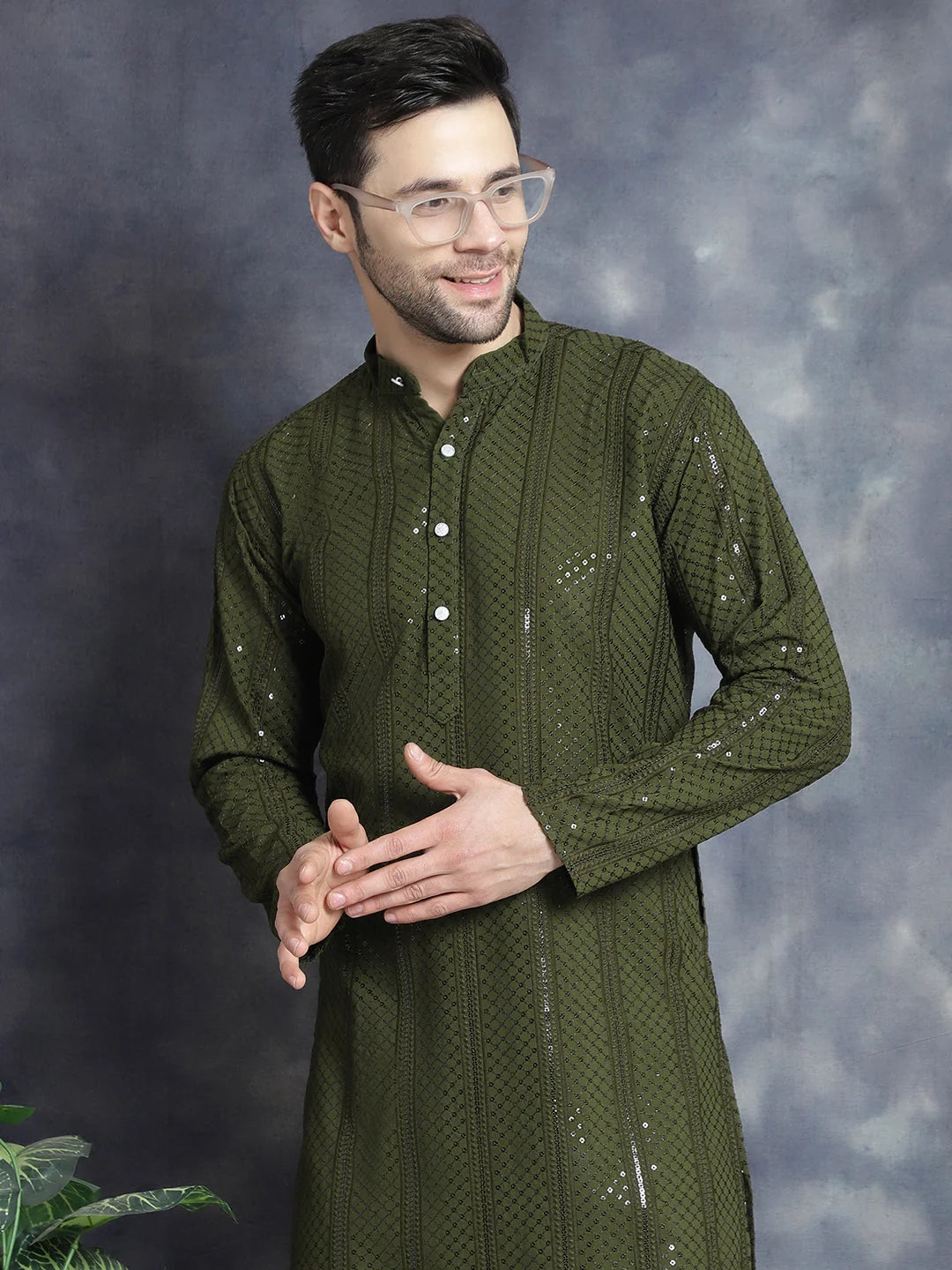 Men's Embroidered Kurta Pajama Set | Chikankari Kurta Set