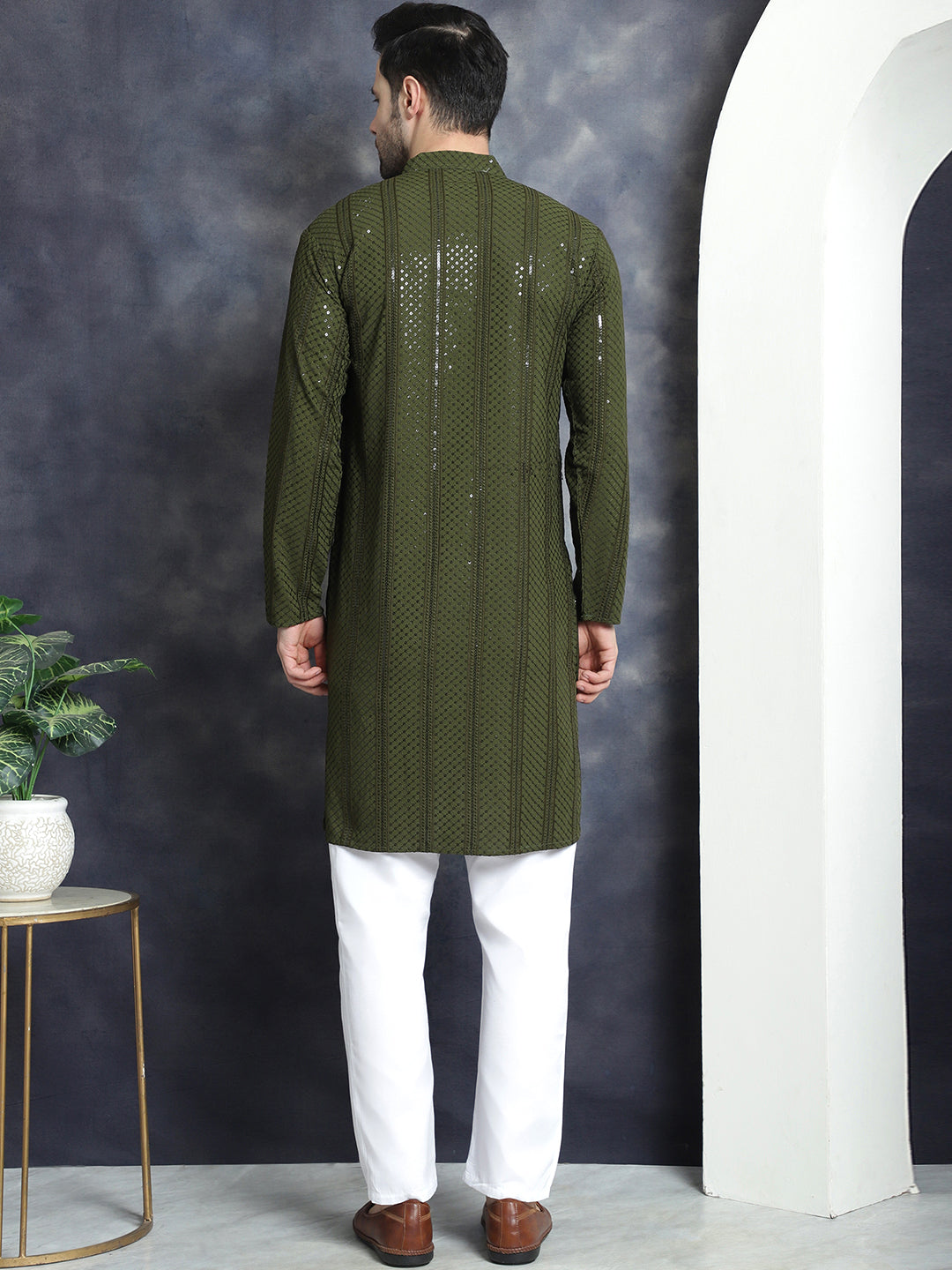 Men's Embroidered Kurta Pajama Set | Chikankari Kurta Set