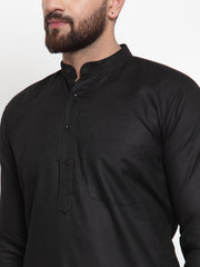 Men's Solid Cotton Kurtas-Assorted