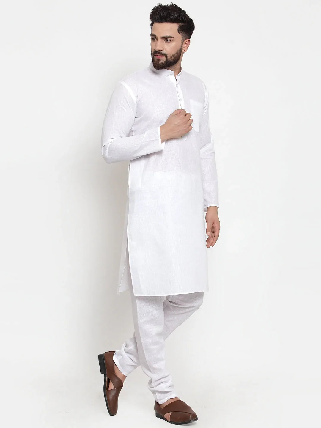 DesiQlo Men Ethnic Set - Multicolor - JOKP_501White_D_S