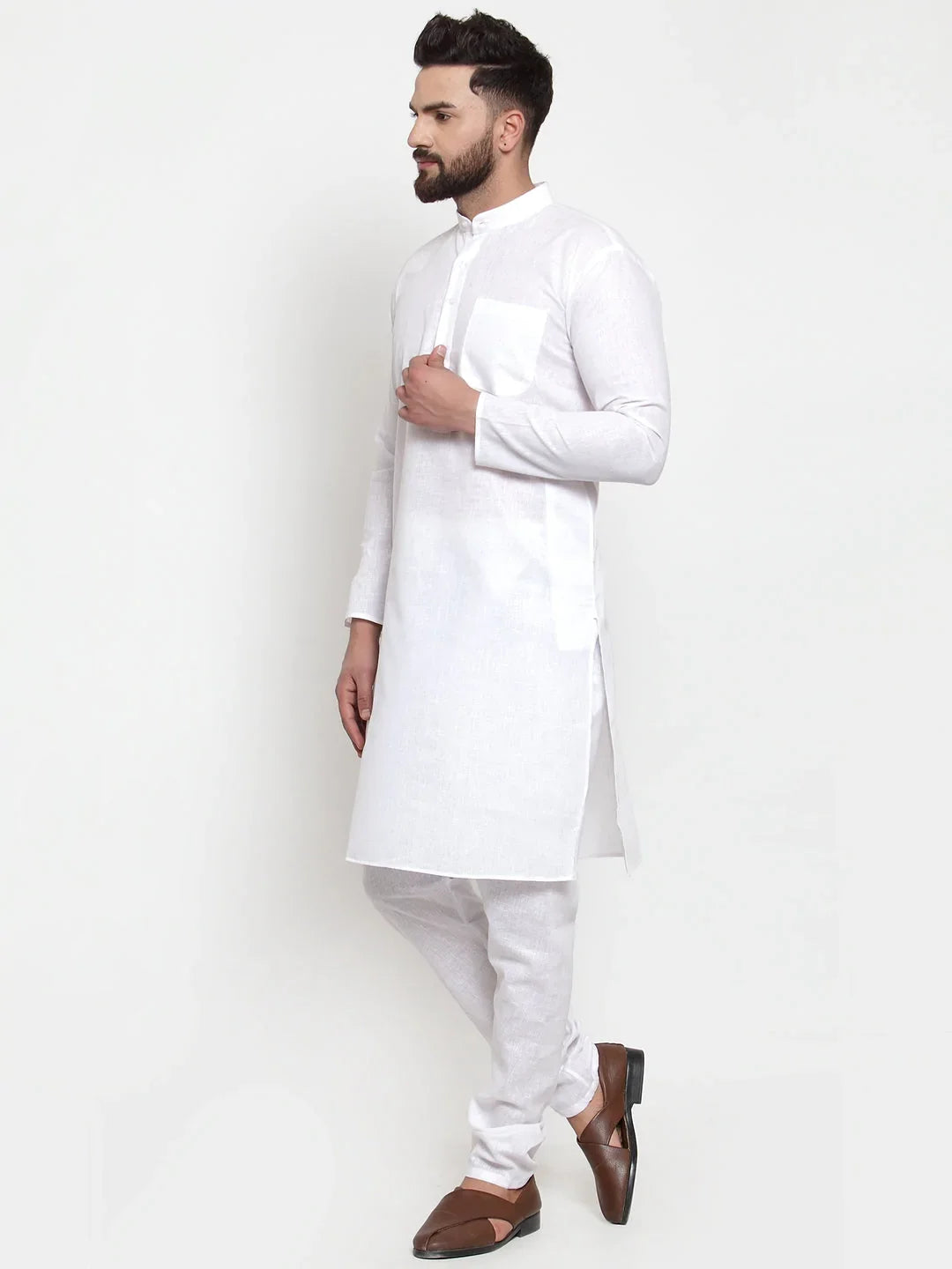 DesiQlo Men Ethnic Set - Multicolor - JOKP_501White_D_S