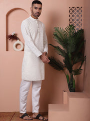 Men's Embroidered Kurta Pyjama Set-JOKP-P