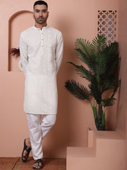 Men's Embroidered Kurta Pyjama Set-JOKP-P