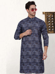 Men's Printed Kurta with Churidar-JOKP-P